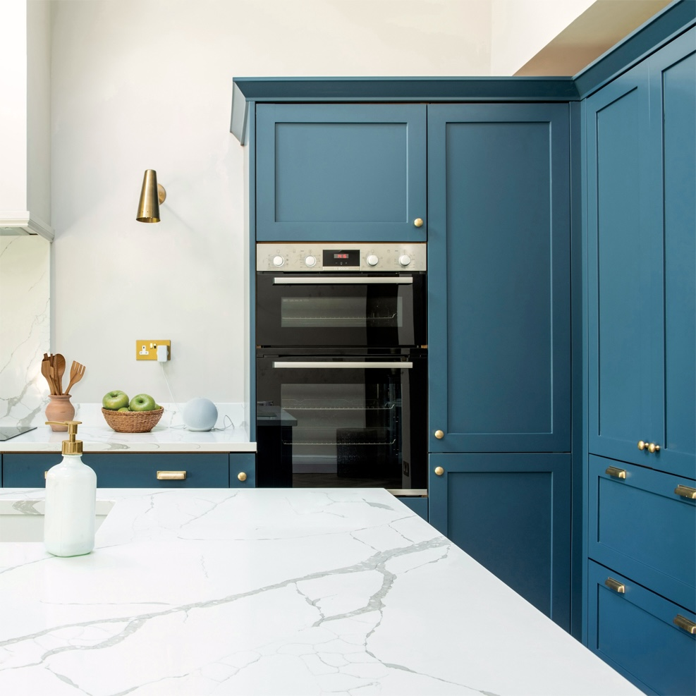 Blue modern shaker kitchen - design by First Sense Interiors